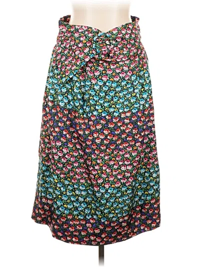 Pre-owned J.crew Collection Silk Skirt In Blue
