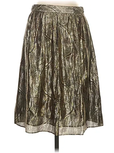 Pre-owned J.crew Collection Silk Skirt In Gold