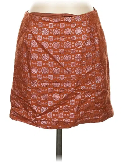 Pre-owned J.crew Collection Silk Skirt In Orange