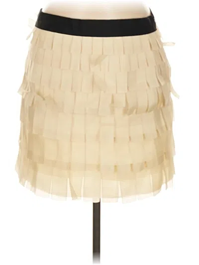 Pre-owned J.crew Collection Silk Skirt In White