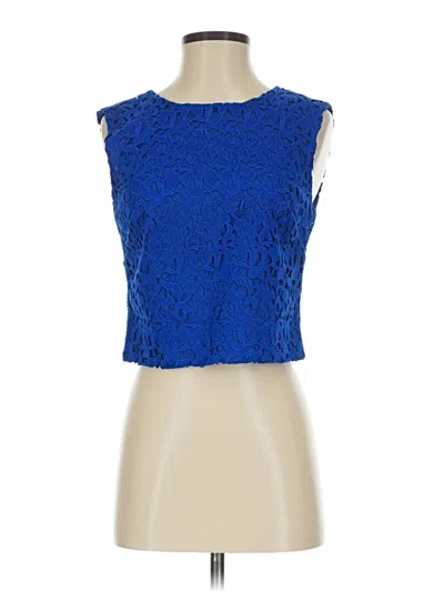 Pre-owned J.crew Collection Sleeveless Blouse In Blue