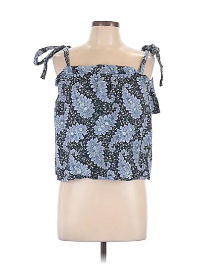 Pre-owned J.crew Collection Sleeveless Blouse In Blue