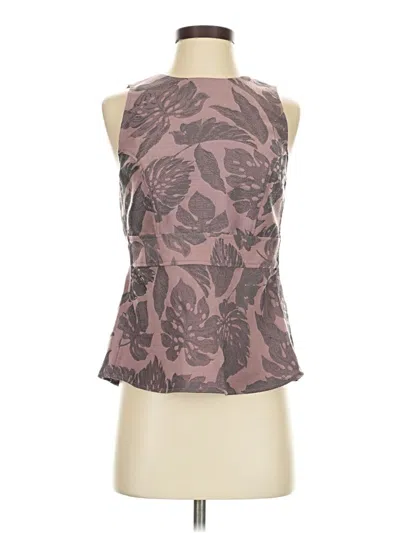 Pre-owned J.crew Collection Sleeveless Blouse In Brown