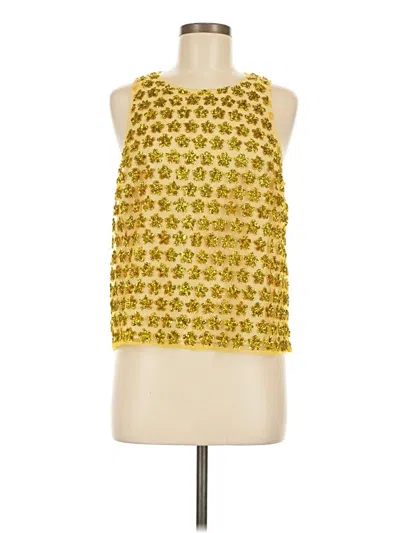 Pre-owned J.crew Collection Sleeveless Blouse In Gold