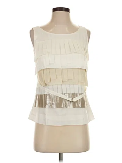 Pre-owned J.crew Collection Sleeveless Blouse In Ivory