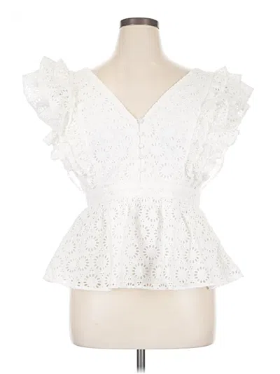 Pre-owned J.crew Collection Sleeveless Blouse In White