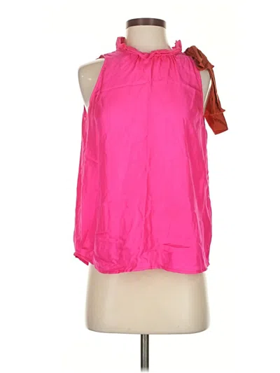 Pre-owned J.crew Collection Sleeveless Silk Top Pink Halter Neckline Tops