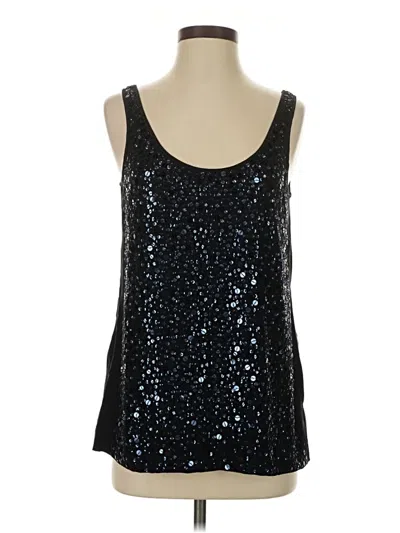 Pre-owned J.crew Collection Sleeveless Top Black Scoop Neck Tops