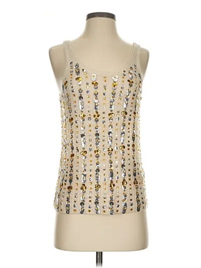 Pre-owned J.crew Collection Sleeveless Top Gold Square Neckline Tops