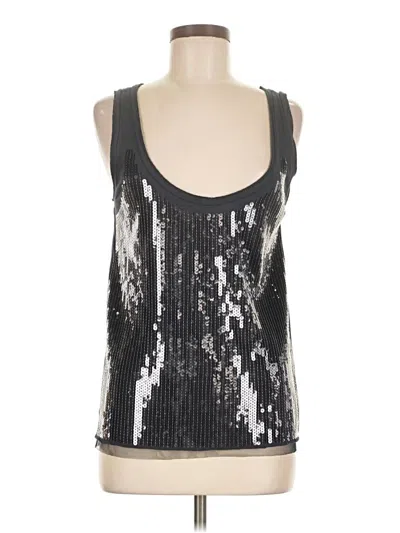 Pre-owned J.crew Collection Sleeveless Top Silver Scoop Neck Tops