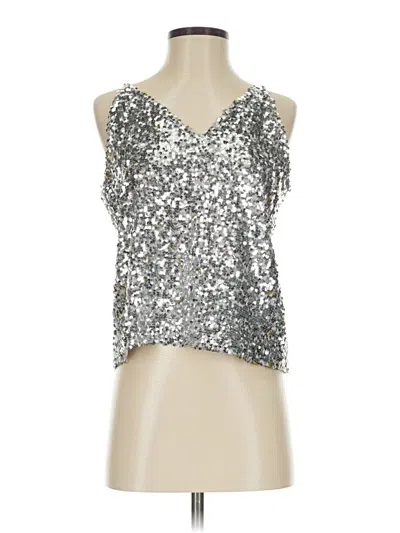 Pre-owned J.crew Collection Tank Top Silver Strapless Neckline Tops