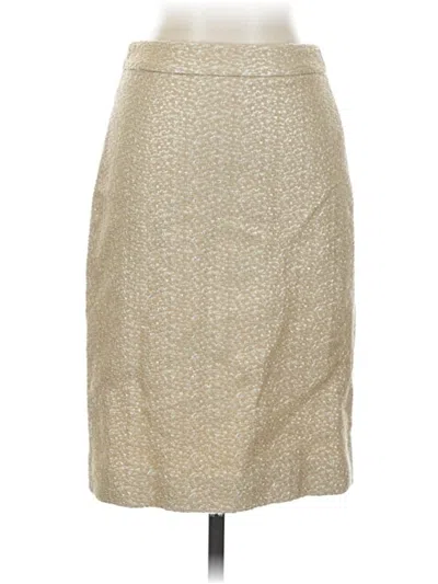 Pre-owned J.crew Collection Wool Skirt In Gold