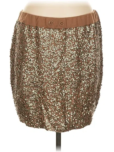 Pre-owned J.crew Collection Wool Skirt In Gold