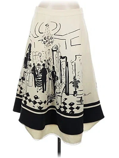 Pre-owned J.crew Collection Wool Skirt In White