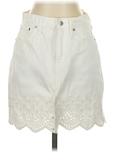 Pre-owned Jcrew Denim Skirt In White