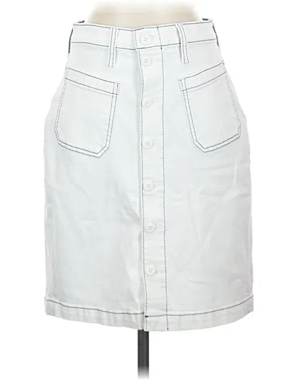 Pre-owned Jcrew Denim Skirt In White