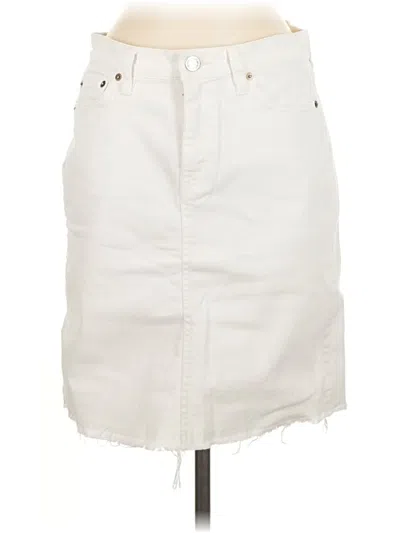 Pre-owned Jcrew Denim Skirt In White