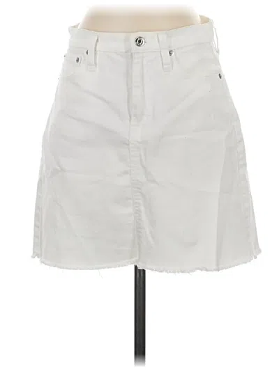 Pre-owned Jcrew Denim Skirt In White