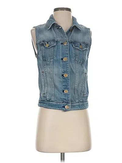 Pre-owned Jcrew Denim Vest In Blue