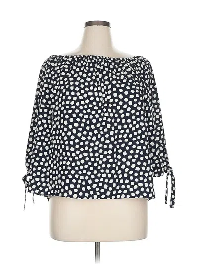 Pre-owned J.crew Factory Store 3/4 Sleeve Blouse In Black