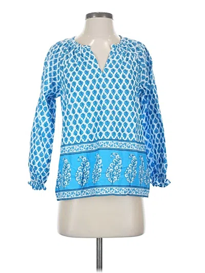 J.crew Factory Store 3/4 Sleeve Blouse In Blue