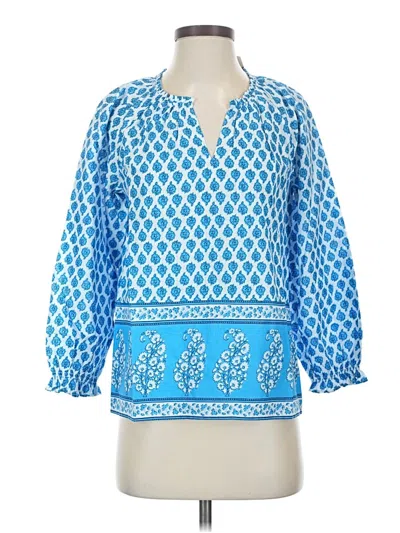 J.crew Factory Store 3/4 Sleeve Blouse In Blue