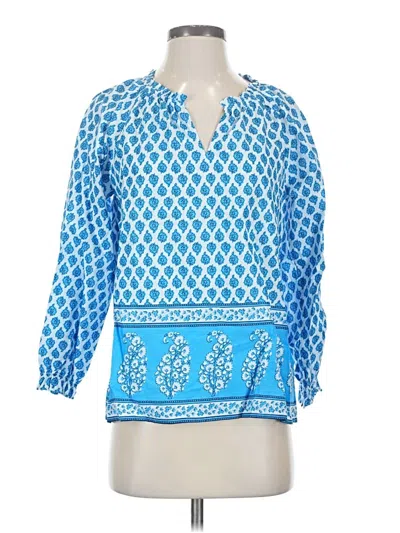 J.crew Factory Store 3/4 Sleeve Blouse In Blue