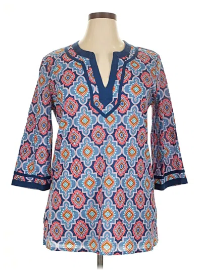 J.crew Factory Store 3/4 Sleeve Blouse In Blue