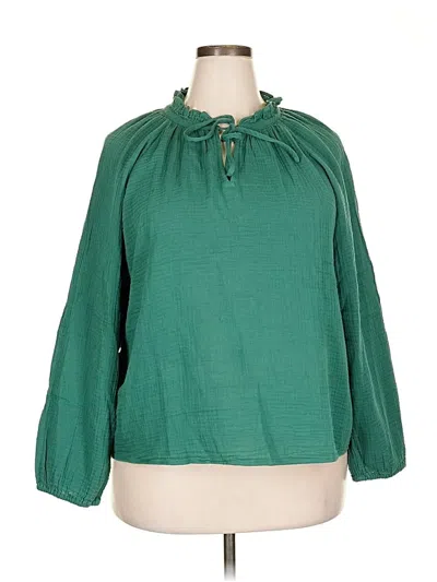 J.crew Factory Store 3/4 Sleeve Blouse In Green