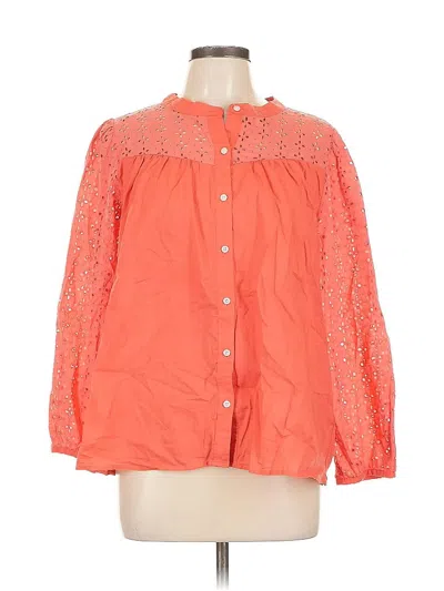 Pre-owned J.crew Factory Store 3/4 Sleeve Blouse In Orange