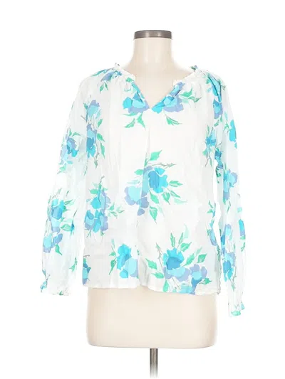 Pre-owned J.crew Factory Store 3/4 Sleeve Blouse In White