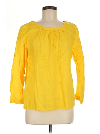 Pre-owned J.crew Factory Store 3/4 Sleeve Blouse In Yellow