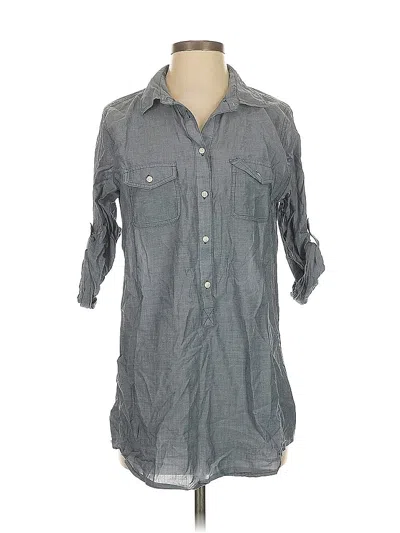 Pre-owned J.crew Factory Store 3/4 Sleeve Button Down Shirt In Gray