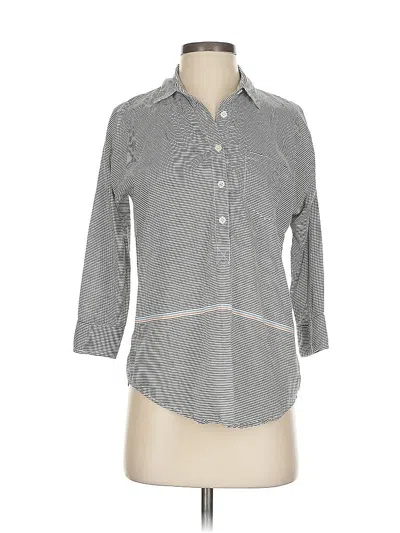 Pre-owned J.crew Factory Store 3/4 Sleeve Button Down Shirt In Gray