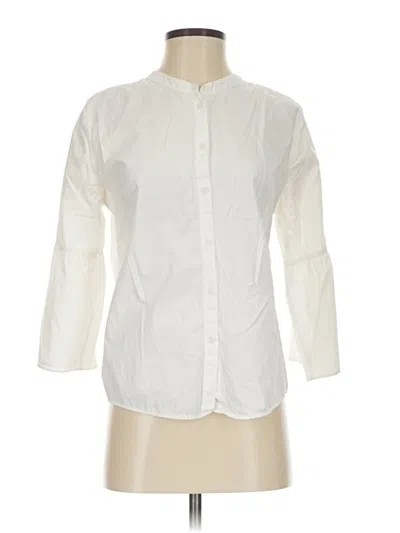 Pre-owned J.crew Factory Store 3/4 Sleeve Button Down Shirt In White