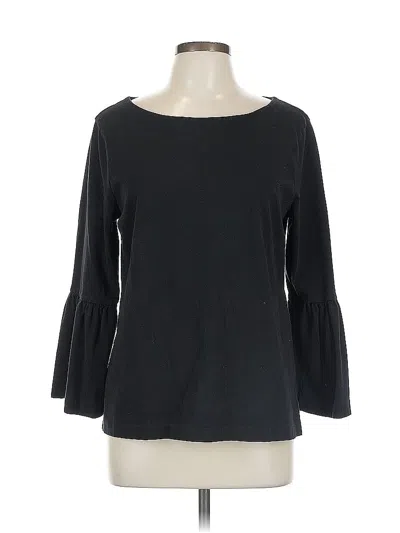 Pre-owned J.crew Factory Store 3/4 Sleeve Top Black Boatneck Tops