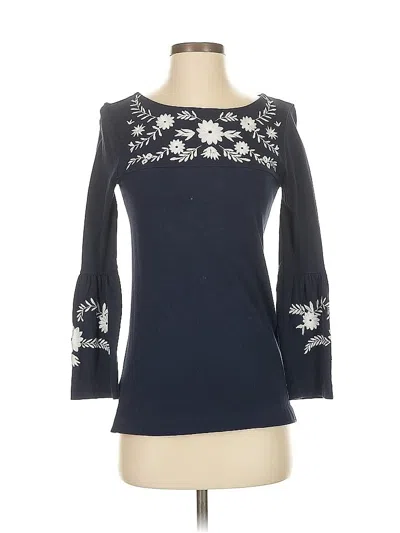 Pre-owned J.crew Factory Store 3/4 Sleeve Top Blue Boatneck Tops