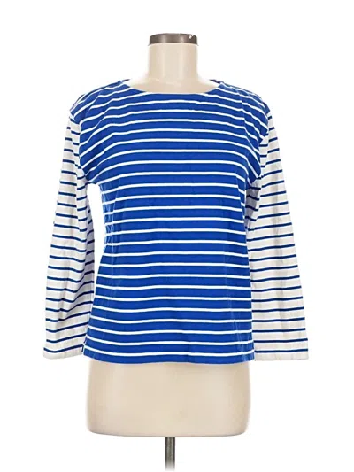 Pre-owned J.crew Factory Store 3/4 Sleeve Top Blue Boatneck Tops