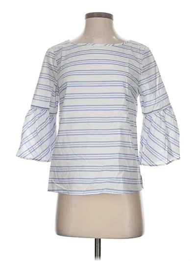 J.crew Factory Store 3/4 Sleeve Top Blue Boatneck Tops