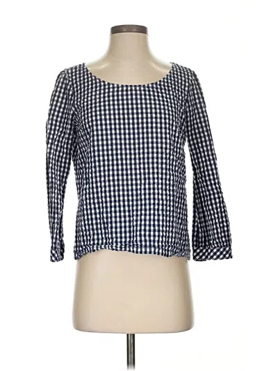 Pre-owned J.crew Factory Store 3/4 Sleeve Top Blue Square Neckline Tops