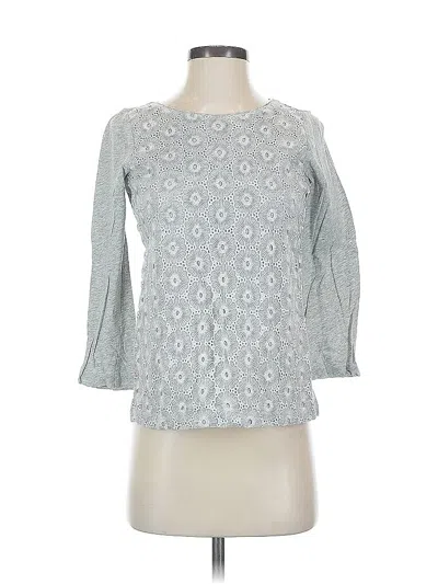 Pre-owned J.crew Factory Store 3/4 Sleeve Top Silver Square Neckline Tops