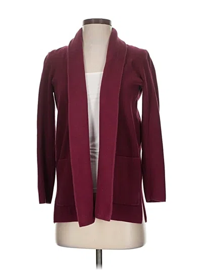 Pre-owned J.crew Factory Store Cardigan Sweater In Burgundy