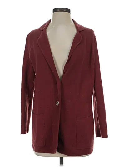 Pre-owned J.crew Factory Store Cardigan Sweater In Burgundy