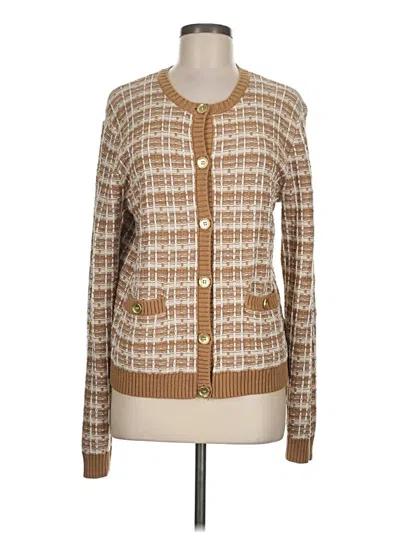 Pre-owned J.crew Factory Store Cardigan Sweater In Tan