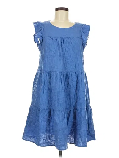 Pre-owned J.crew Factory Store Casual Dress In Blue