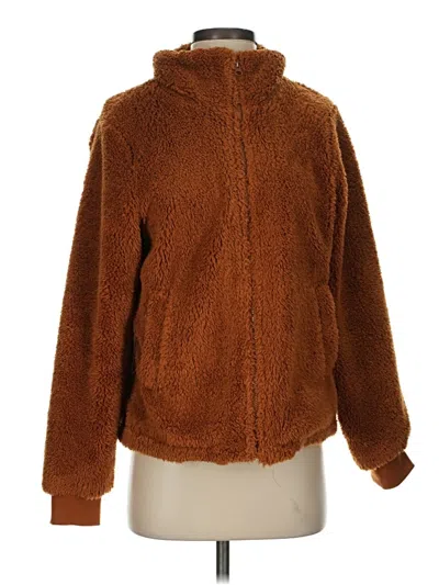 Pre-owned J.crew Factory Store Faux Fur Jacket In Brown