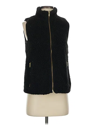 Pre-owned J.crew Factory Store Faux Fur Vest In Black