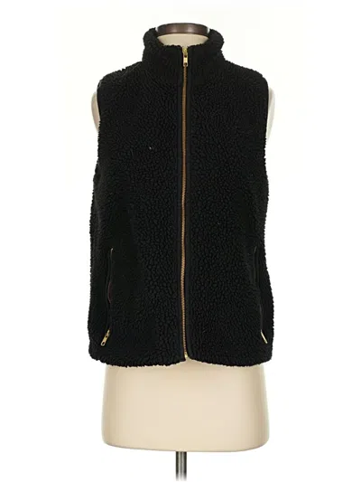 Pre-owned J.crew Factory Store Faux Fur Vest In Black