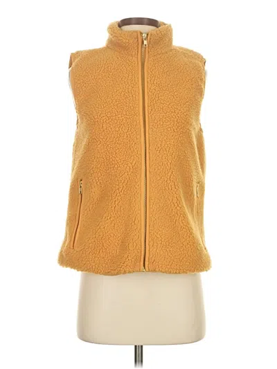 Pre-owned J.crew Factory Store Faux Fur Vest In Yellow