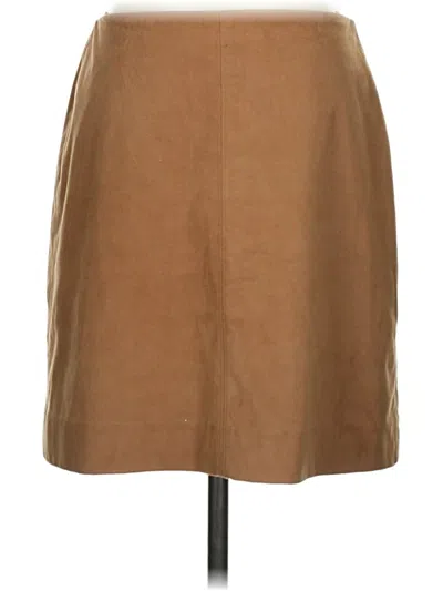 Pre-owned J.crew Factory Store Faux Leather Skirt In Tan